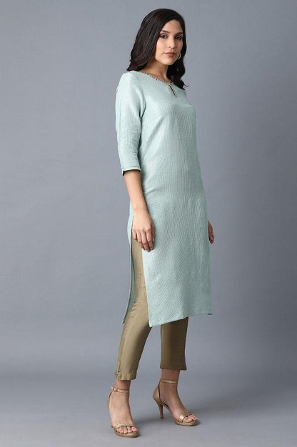 Teal Straight kurta - wforwoman