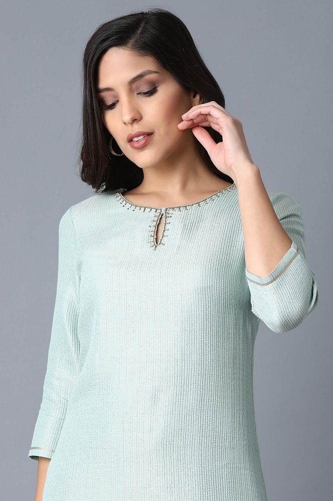Teal Straight kurta - wforwoman