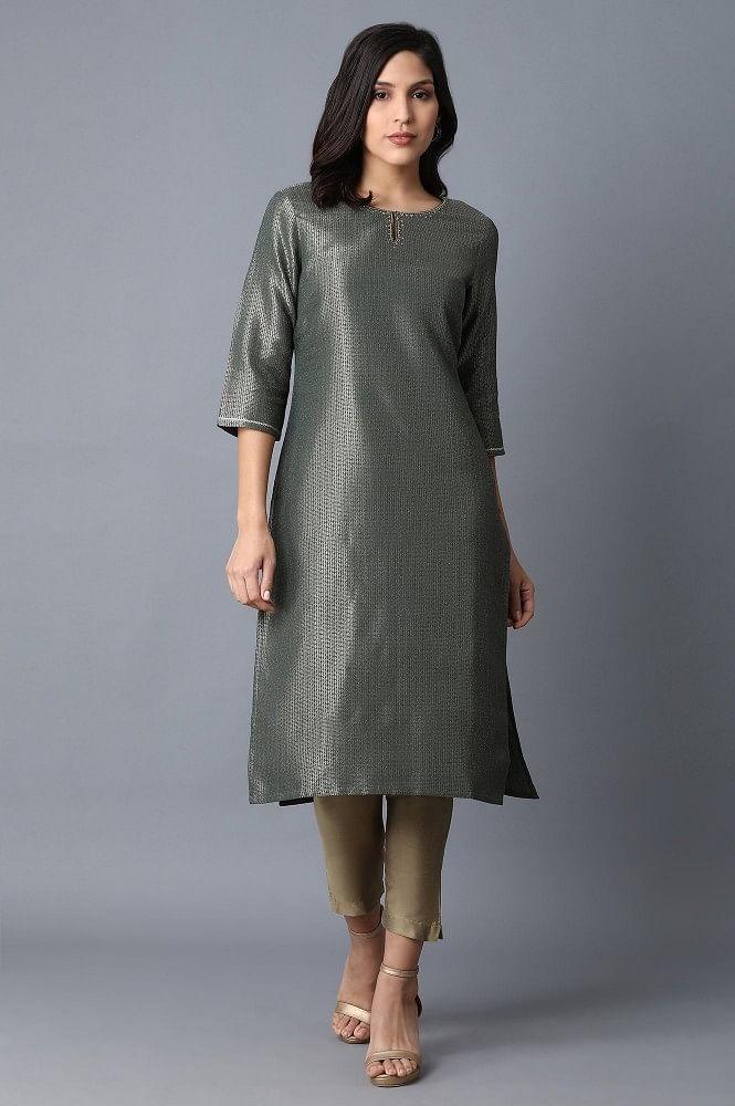Green Straight kurta - XS