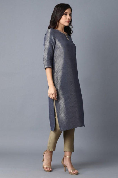 Blue Straight kurta - wforwoman