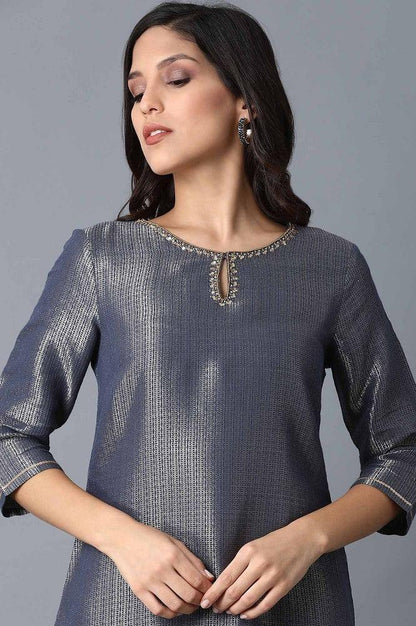Blue Straight kurta - wforwoman
