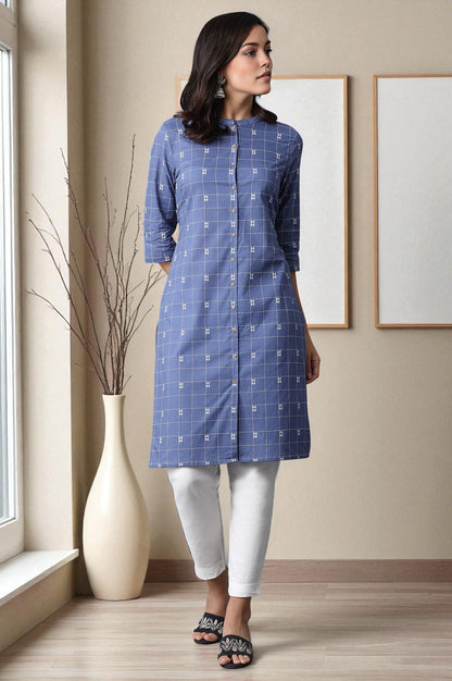 Dark Blue Printed kurta