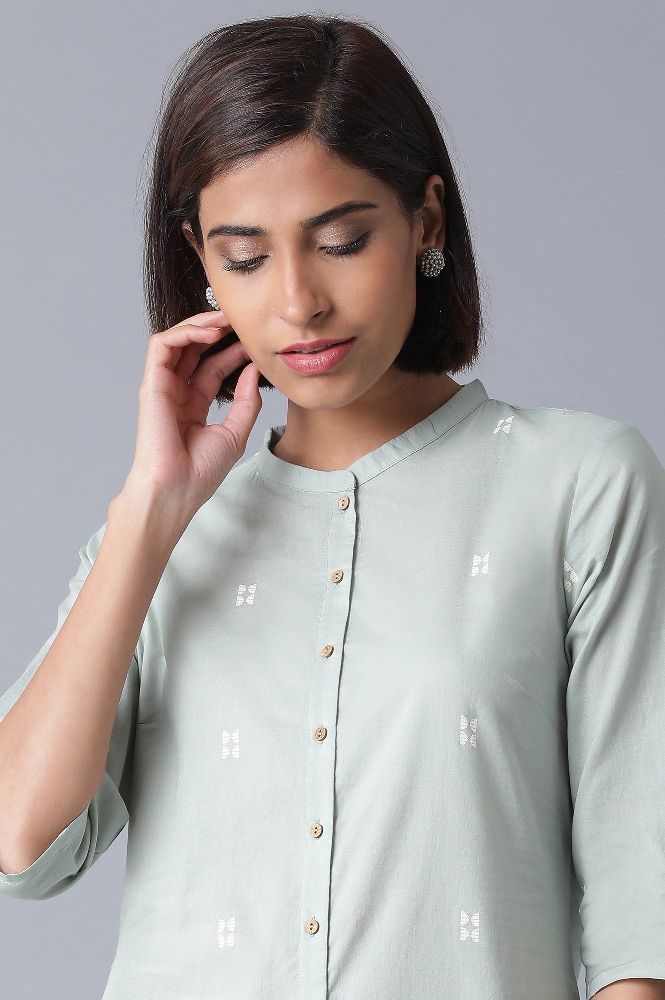 Olive Green Printed kurta