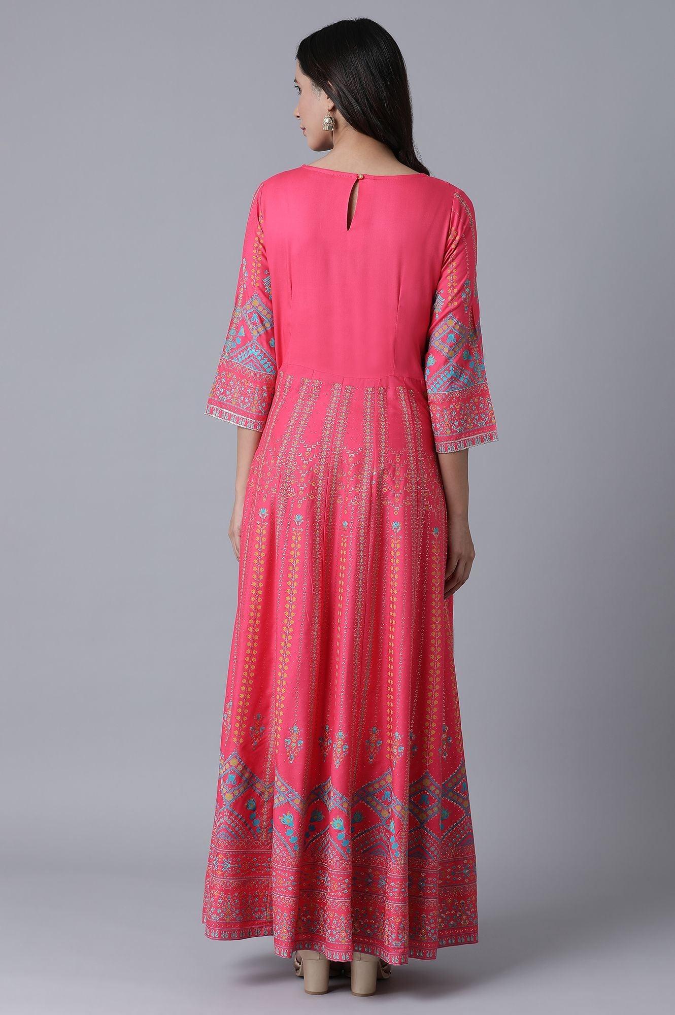 Pink Festive Dress - wforwoman