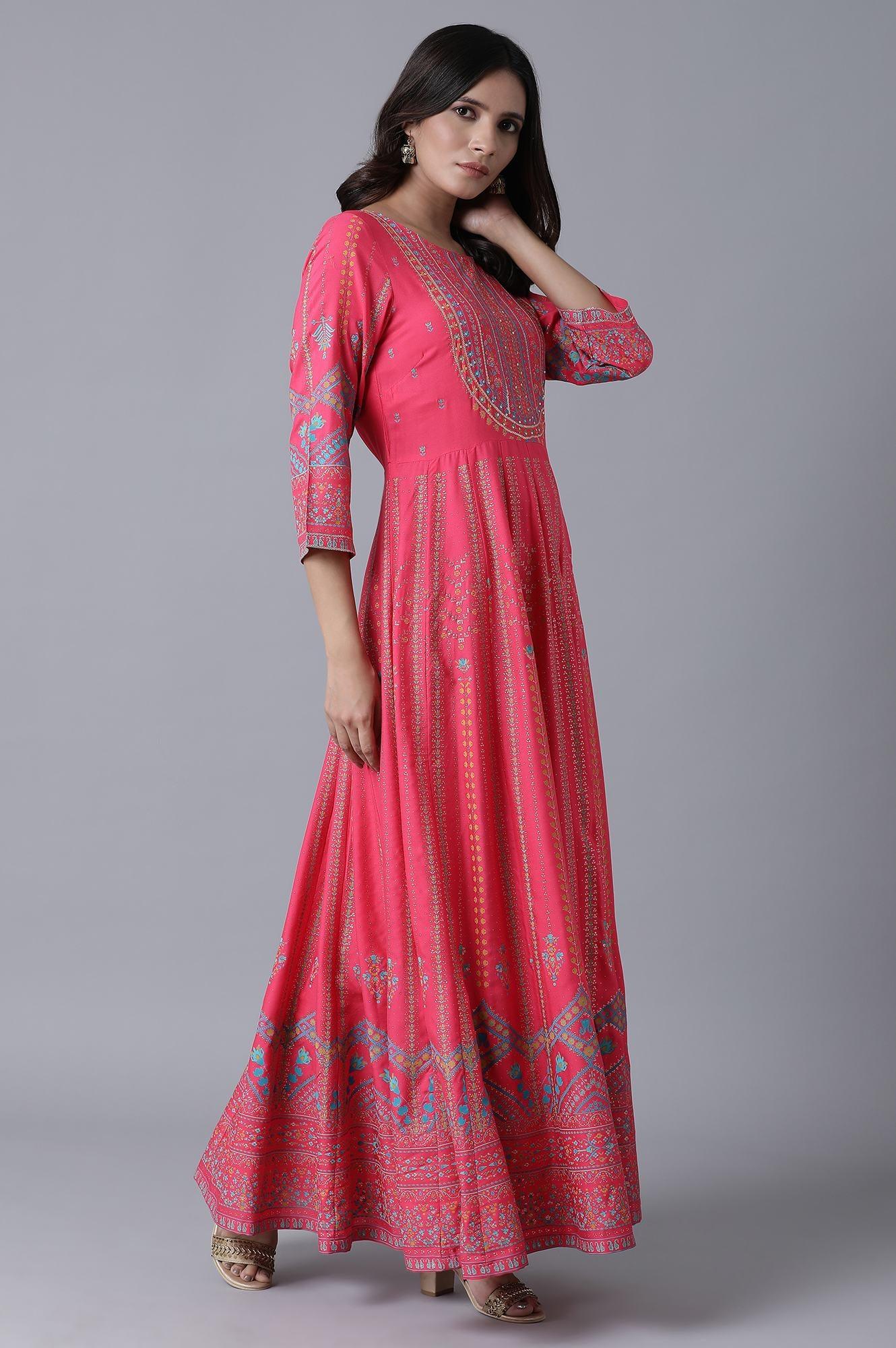 Pink Festive Dress - wforwoman
