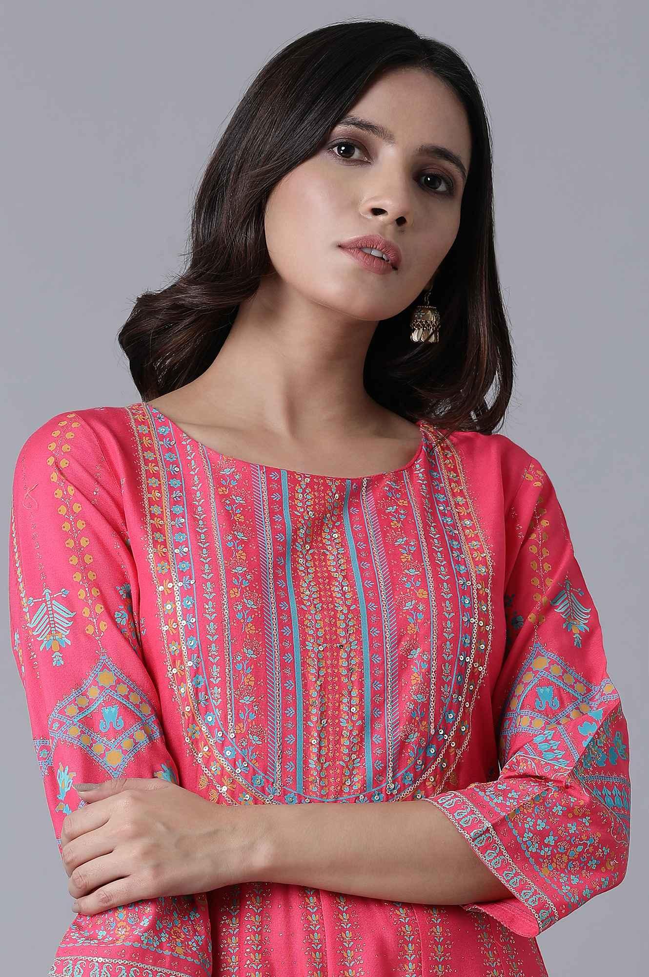 Pink Festive Dress - wforwoman