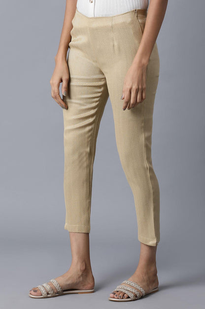 Gold Zari Slim Pants - wforwoman