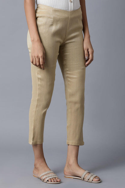Gold Zari Slim Pants - wforwoman