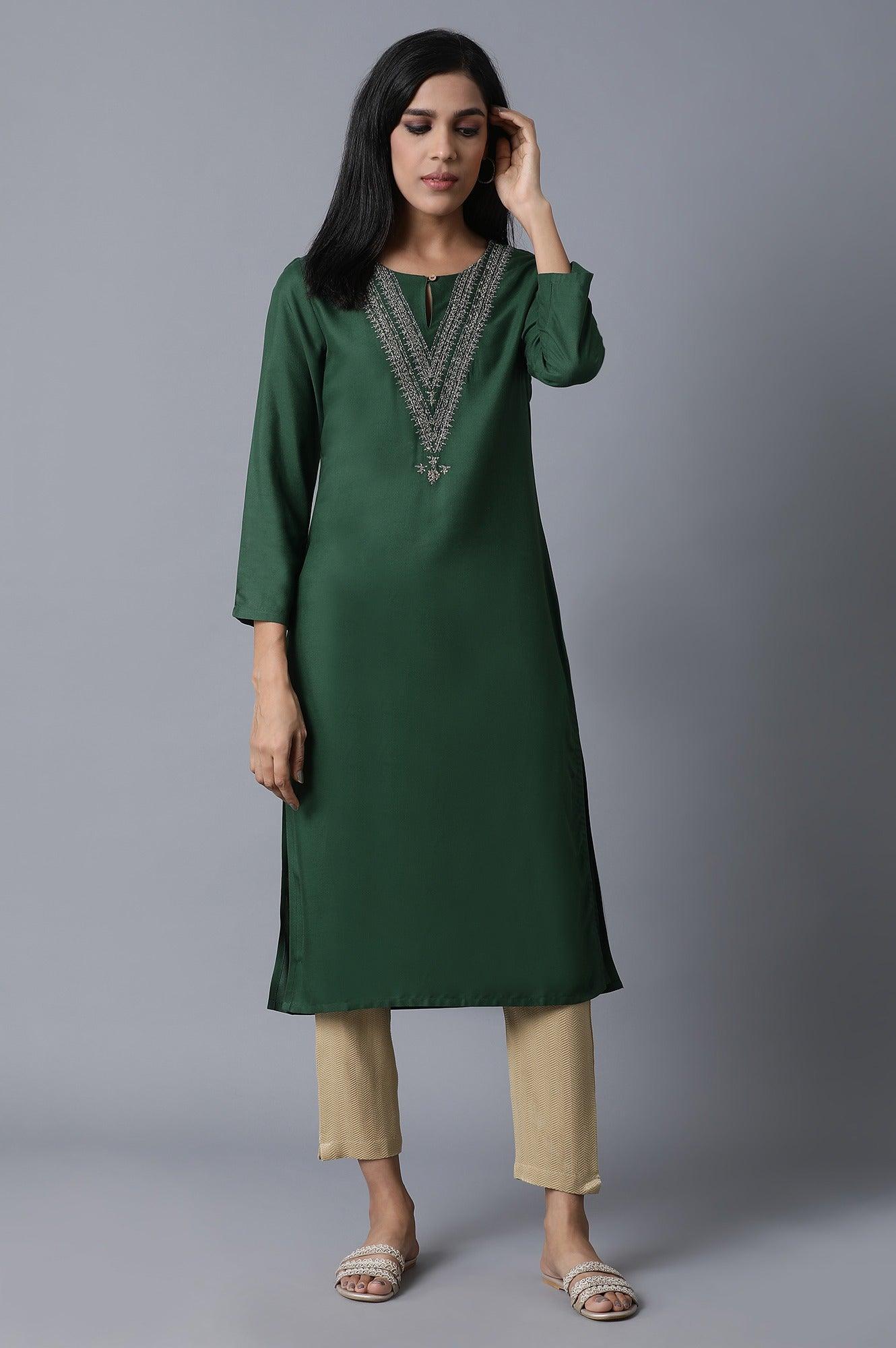 Gold Zari Slim Pants - wforwoman