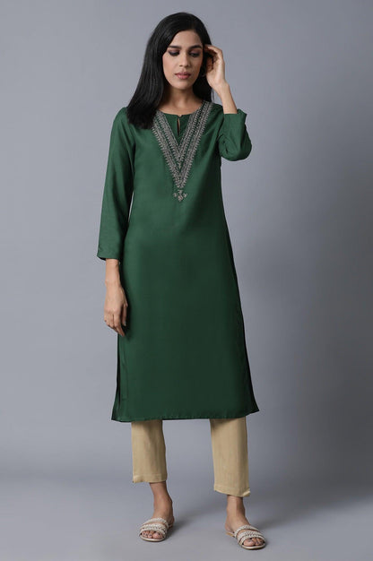 Gold Zari Slim Pants - wforwoman