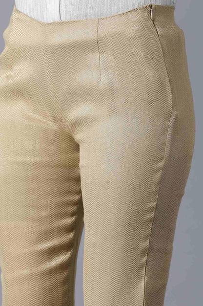 Gold Zari Slim Pants - wforwoman