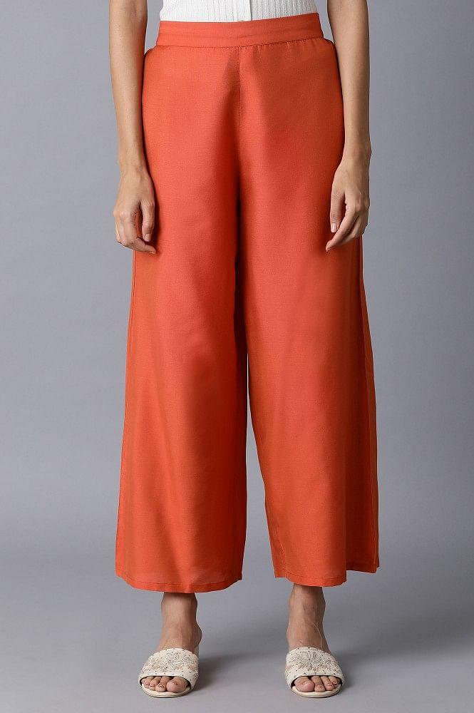 Orange Parallel Pants - wforwoman
