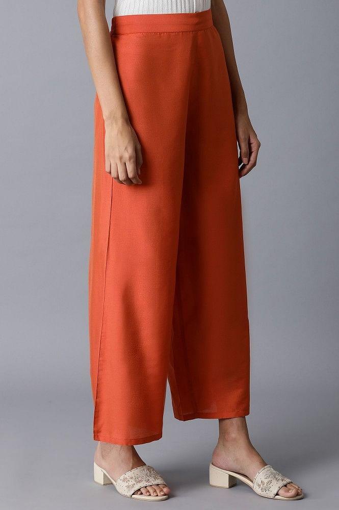 Orange Parallel Pants - wforwoman