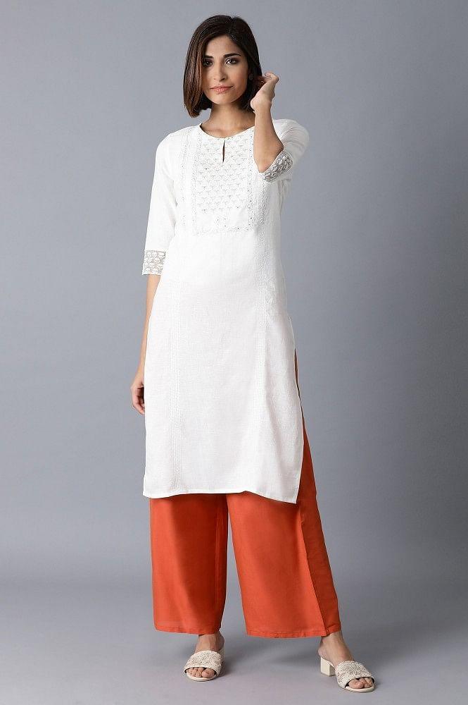 Orange Parallel Pants - wforwoman