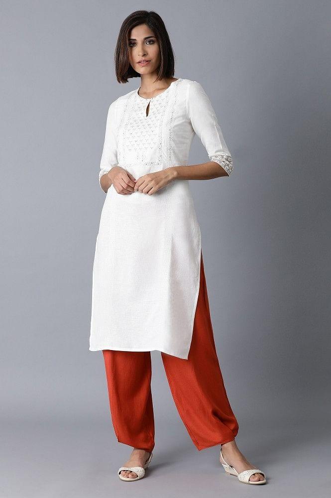 Apricot Orange Solid Pleated Carrot Pants - wforwoman