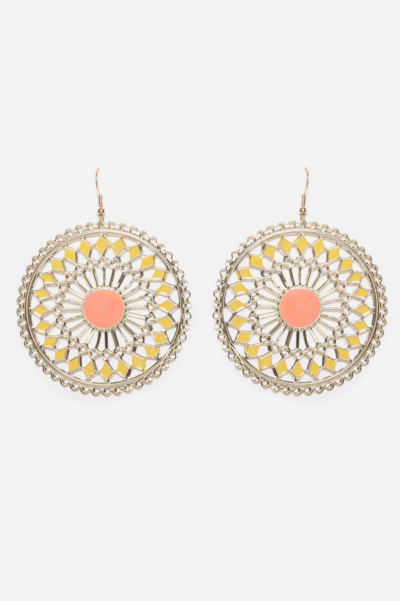 Yellow Filigree Handmade Danglers