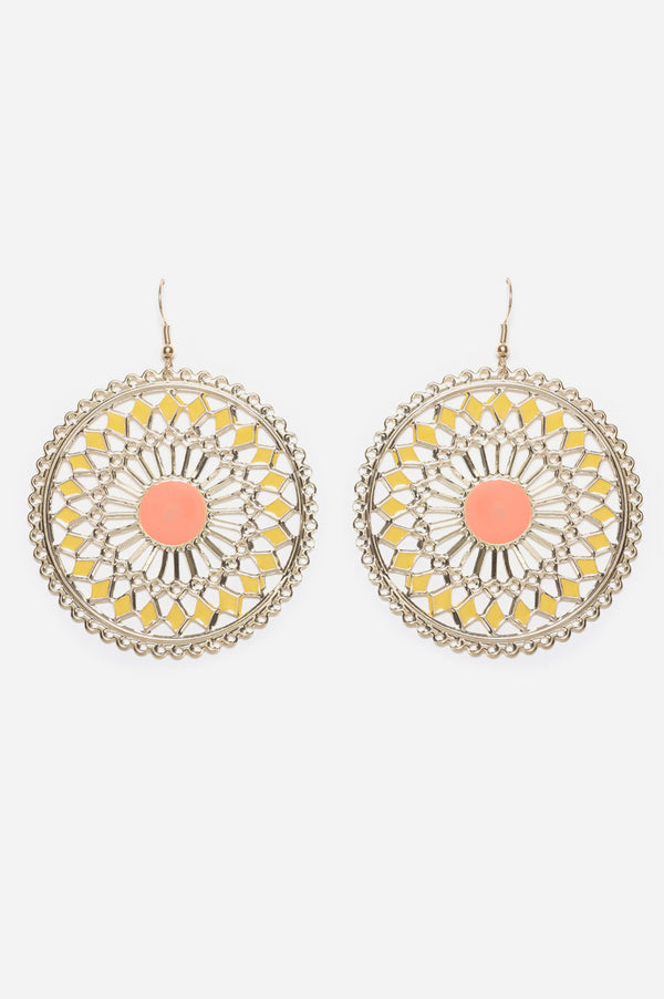 Yellow Filigree Handmade Danglers