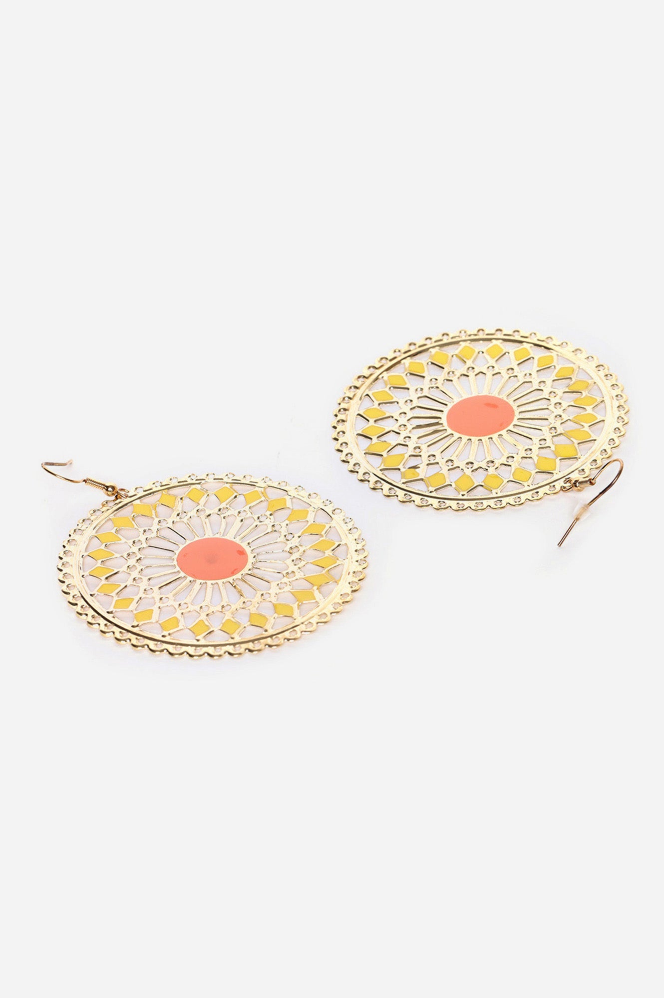 Yellow Filigree Handmade Danglers