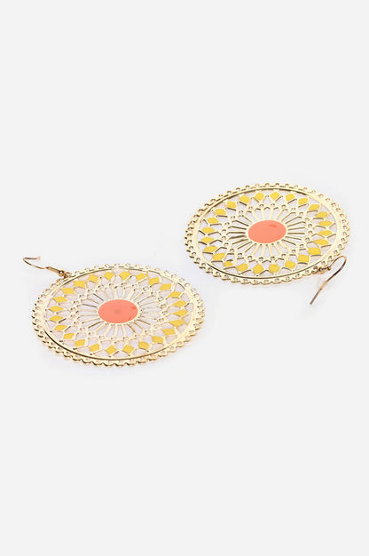 Yellow Filigree Handmade Danglers