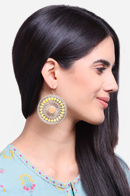 Yellow Filigree Handmade Danglers