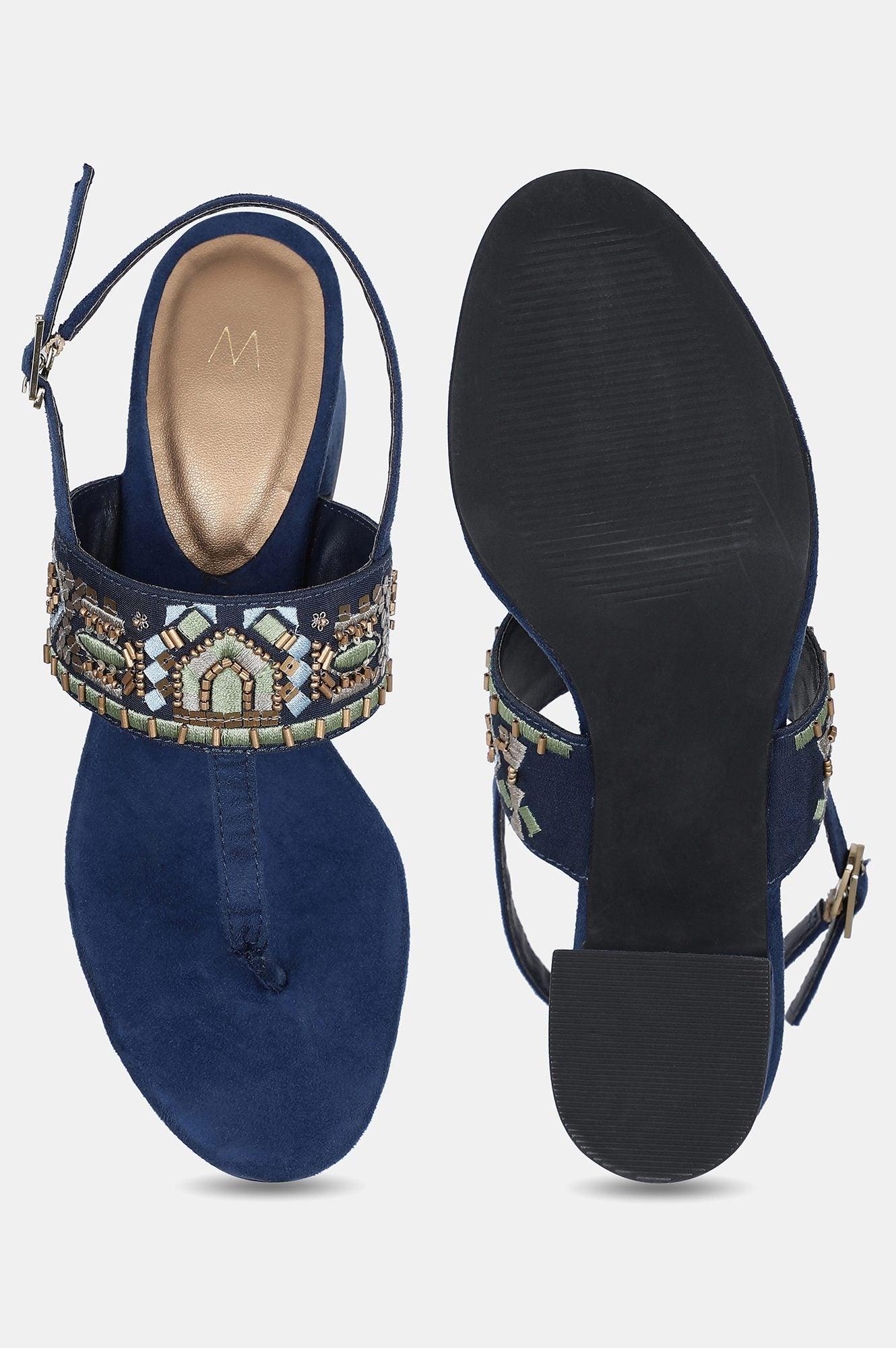 W NAVY Almond Toe Block Heel-WSOFIA - wforwoman