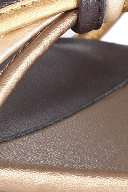 Gold Multi Square Toe Solid Kitten Heel - WMAISIE - wforwoman