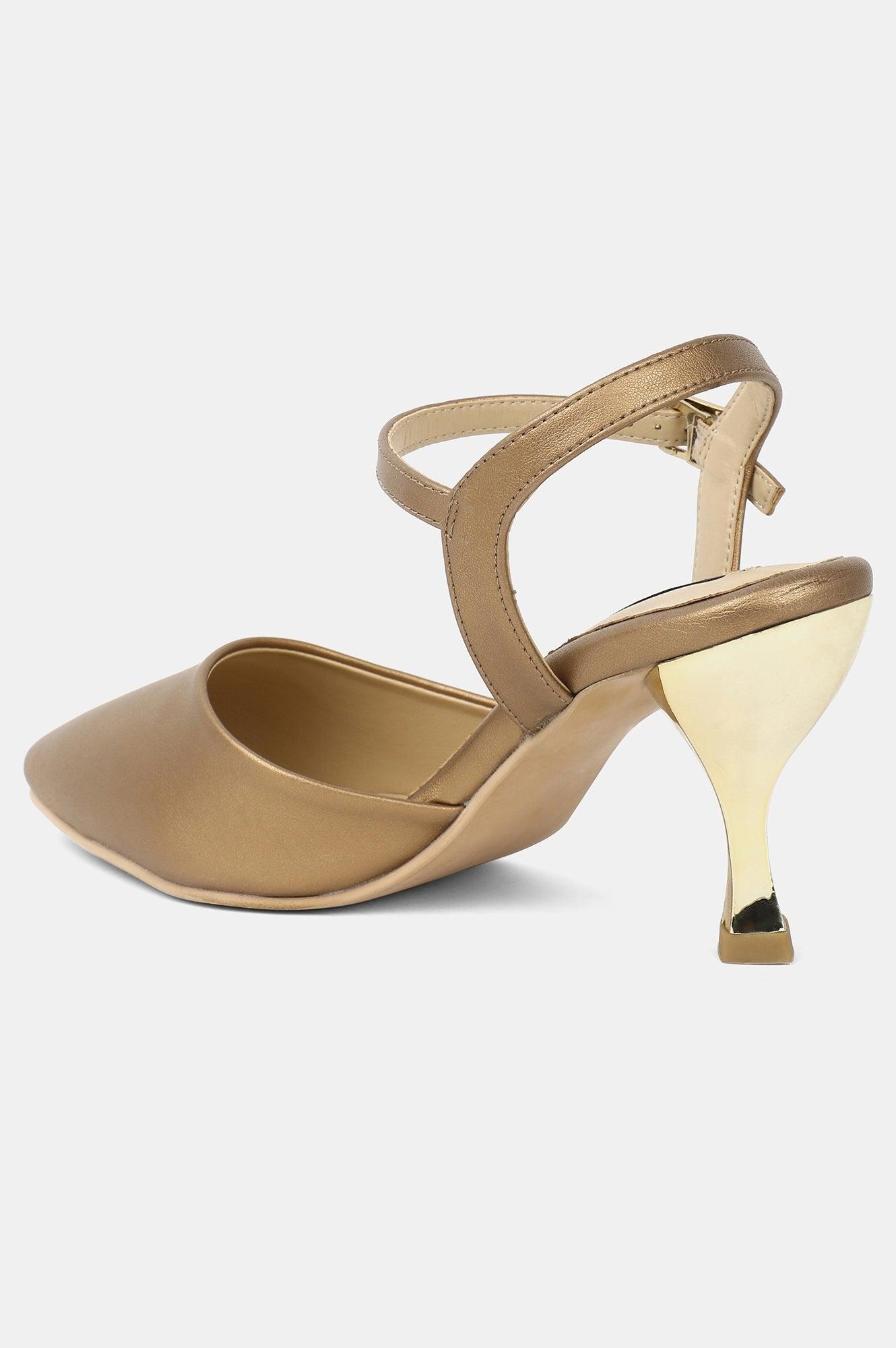 Copper Pointed Toe Solid Stiletto - Wgeorgia - wforwoman