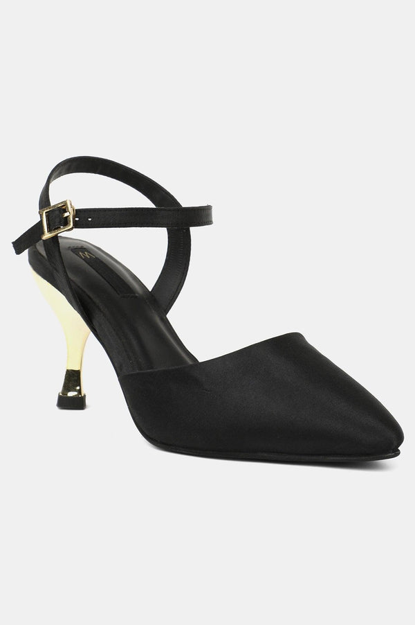 Black Pointed Toe Solid Stiletto - Wgeorgia
