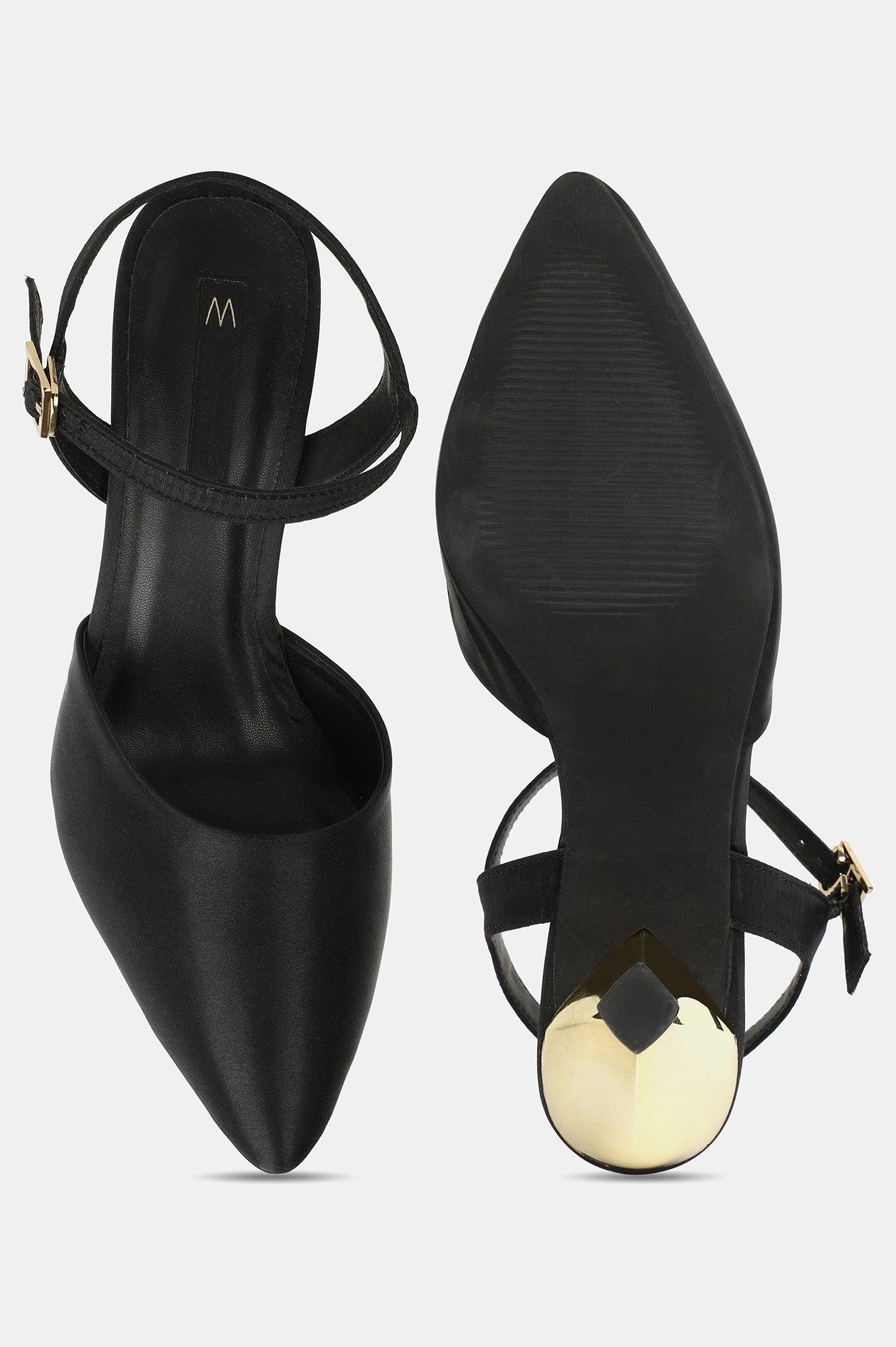 Black Pointed Toe Solid Stiletto - Wgeorgia - wforwoman