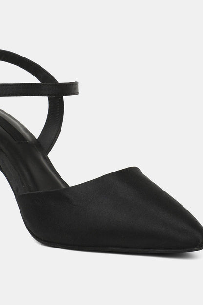 Black Pointed Toe Solid Stiletto - Wgeorgia - wforwoman