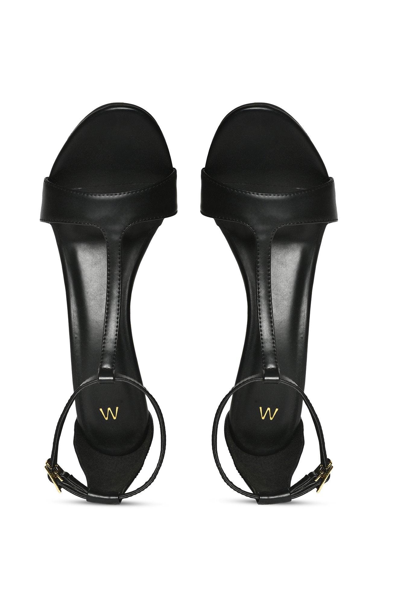 Black Almond Toe Laser Cut Wedge-Wgracie - wforwoman
