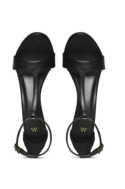 Black Almond Toe Laser Cut Wedge-Wgracie - wforwoman
