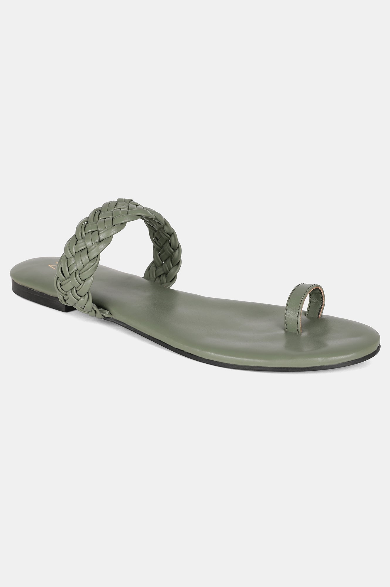 Sage Green Almond Toe Flat-Wmorgan