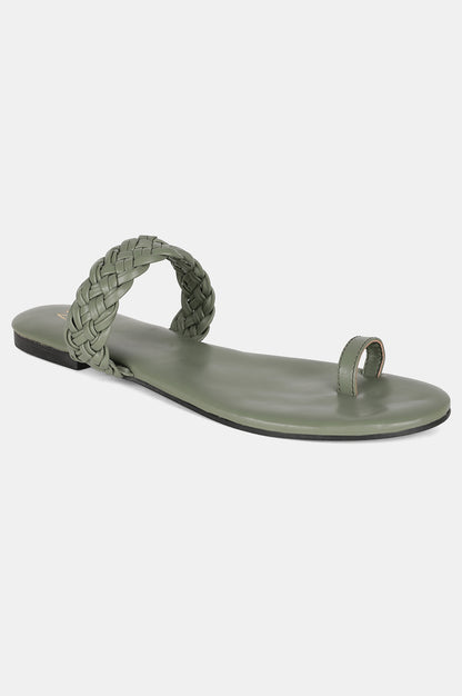 Sage Green Almond Toe Flat-Wmorgan