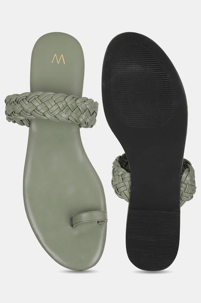 Sage Green Almond Toe Flat-Wmorgan