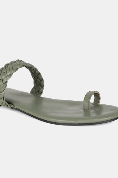 Sage Green Almond Toe Flat-Wmorgan