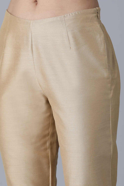 Off-White Zari Dobby Straight Kurta-Slim Pant Set With Dupatta