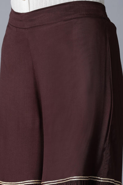 Dark Purple kurta-Sharara-Dupatta Set - wforwoman