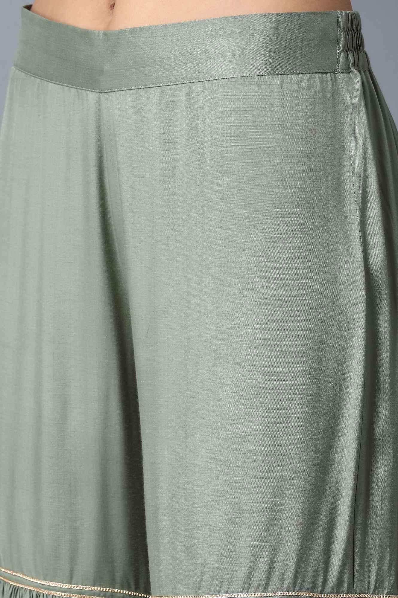 Signature Green kurta-Sharara-Dupatta Set - wforwoman