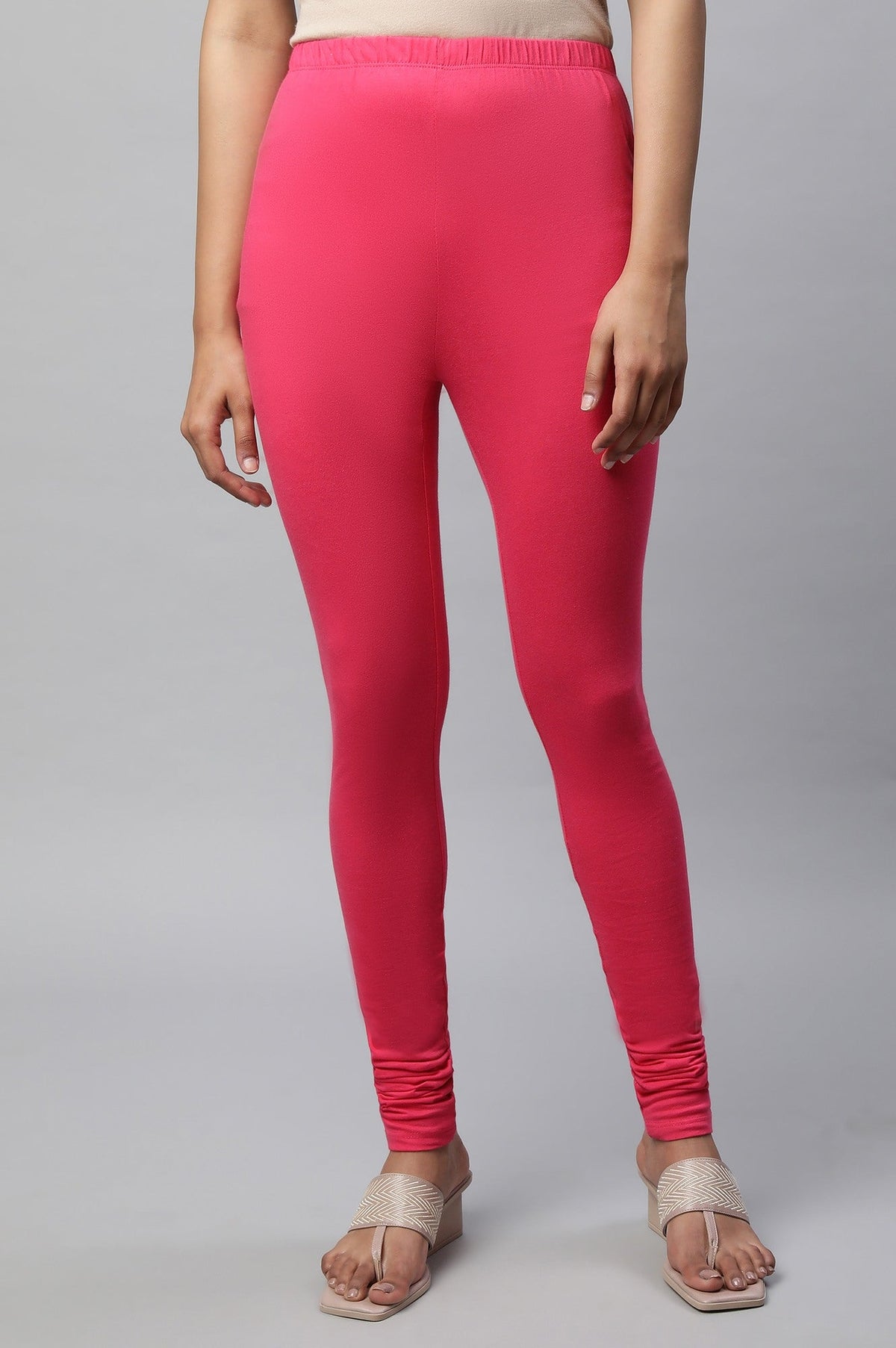 Elleven Women's Pink Skin Fit Churidar - XS