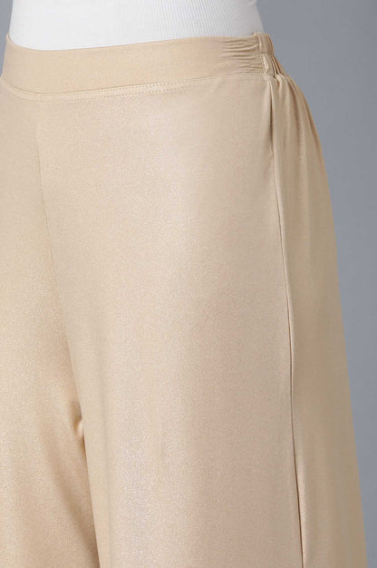 Rose Gold Solid Straight Fit Cotton Palazzo