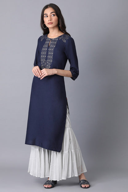 Silver Solid Flared Woven Palazzo With Elasticated Waist