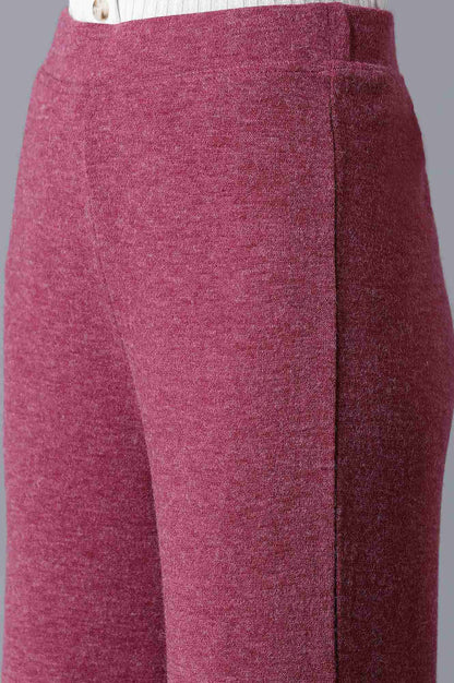 Pink Solid Straight Fit Palazzo With Elasticated Waist
