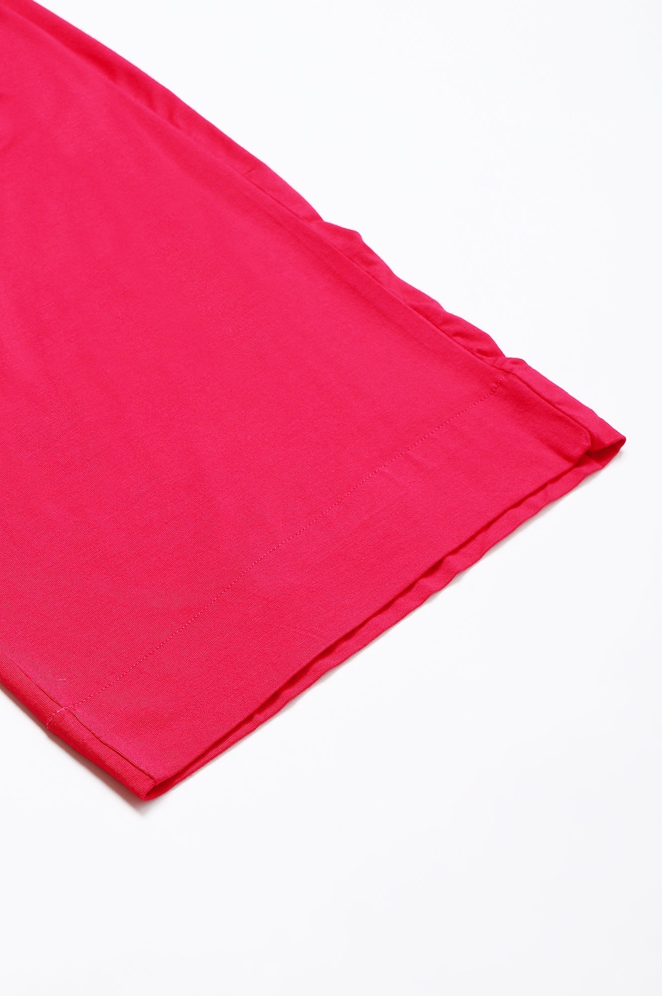 Pink Solid Flared Palazzo With Elasticated Waist