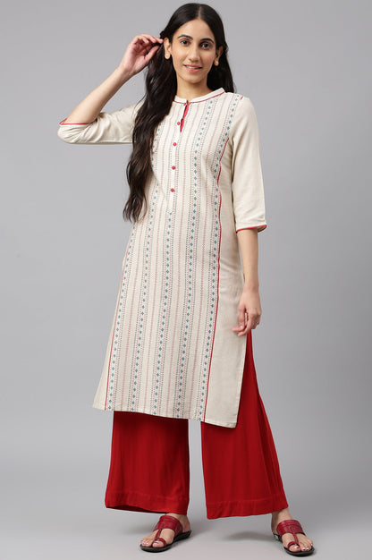 Red Solid Straight Fit Palazzo With Elasticated Waist