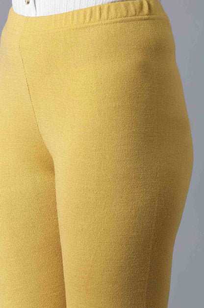 Yellow Pointelle Skinny Knit Tights with Elasticated Waist
