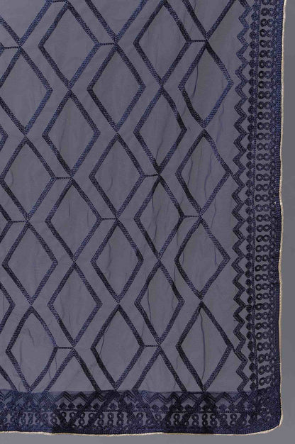 Navy Net Dupatta