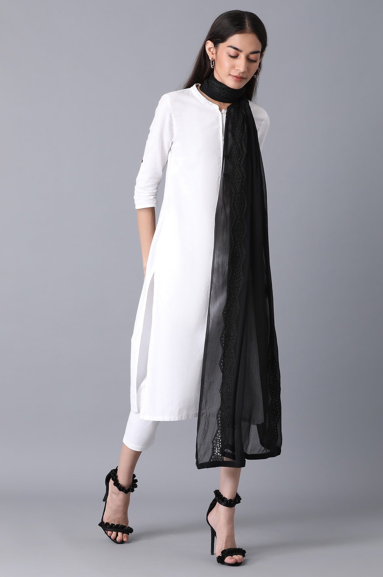 Black Embroidered Dupatta