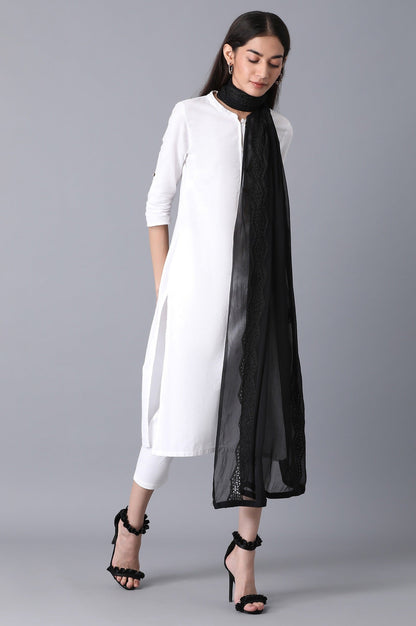 Black Embroidered Dupatta