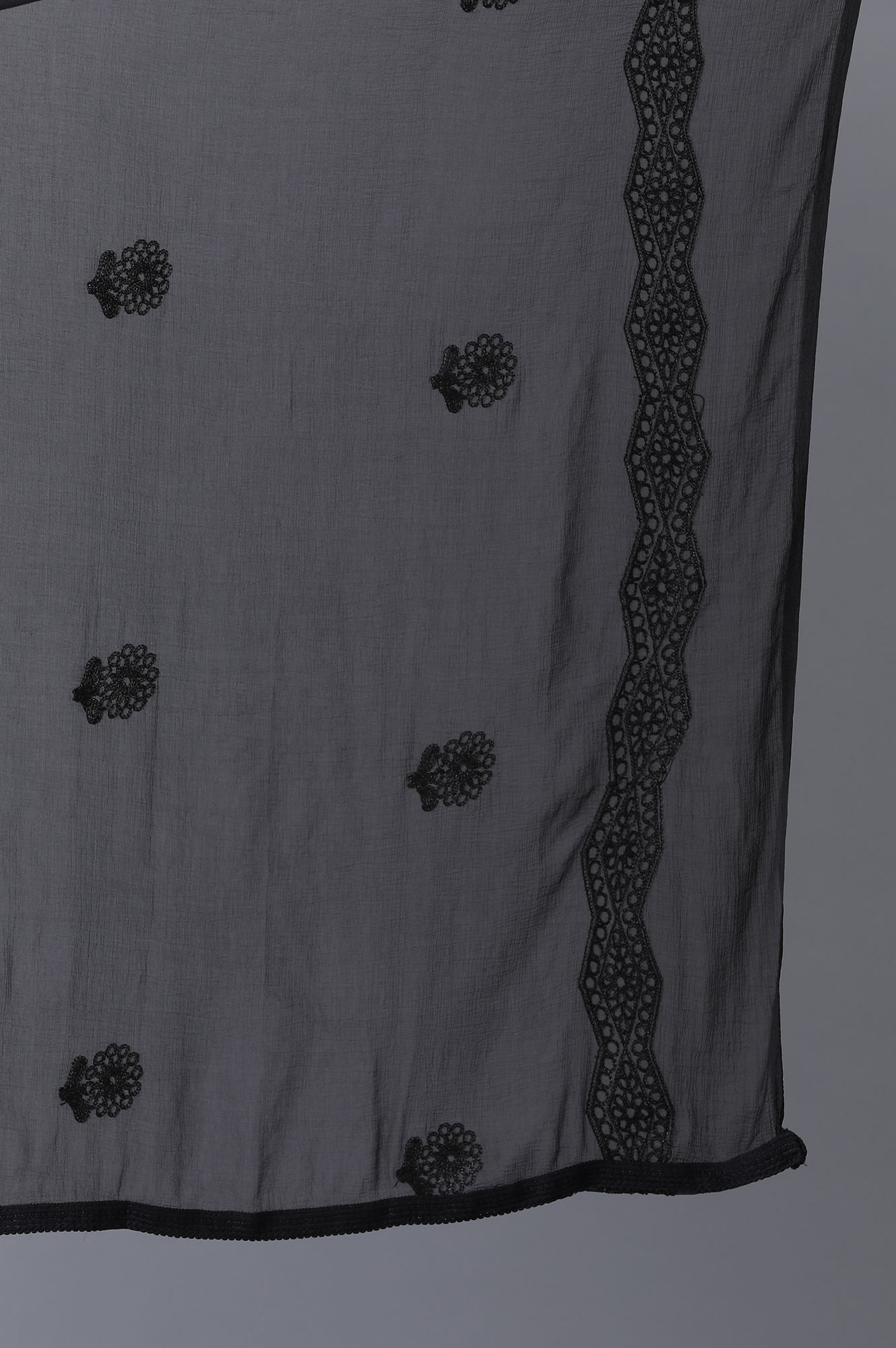 Black Embroidered Dupatta